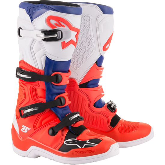 Tech 5 Red Fluo / Blue / White