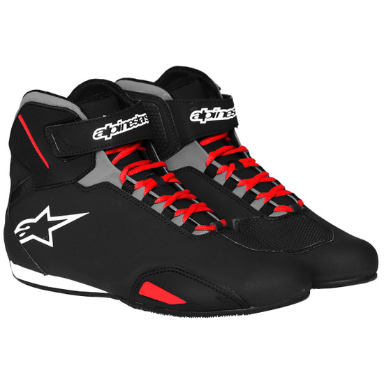 Zapatos de moto Alpinestars sector WP talla 12 impermeables negro-gris-rojo 