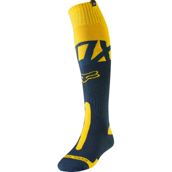 2019 Fox Racing Coolmax Thick Kila Socks-Navy/Yellow-L 