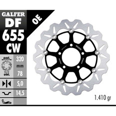 Disco Freno Galfer Wave DF655CW Flotante Núcleo Aluminio Delantero OE