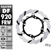 Disco de freno DF920FRW Delantero Galfer Flotante ranurado sobremedida