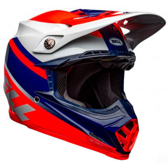 Fasthouse DITD Matte/Gloss Red Navy, Medium Bell Moto-9 Flex Off-Road Motorcycle Helmet