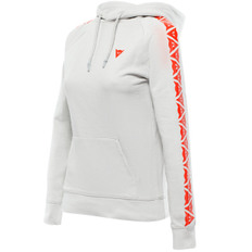 Hoodie Stripes Gray / Fluo Red