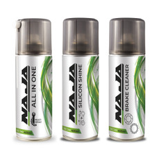 Pack 3 Sprays Naja: All-In-One + Silicone Shine + Brake Cleaner