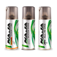 Pack 3 Sprays Naja: Chain Lube Off-Road + Silicone Shine + All-In-One